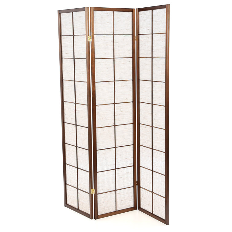 Wildon Home® 51'' W x 70'' H 3 Panel Solid Wood Folding Room Divider